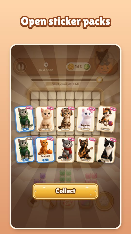Opening a sticker pack